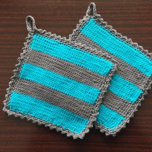 Topflappen breite Streifen