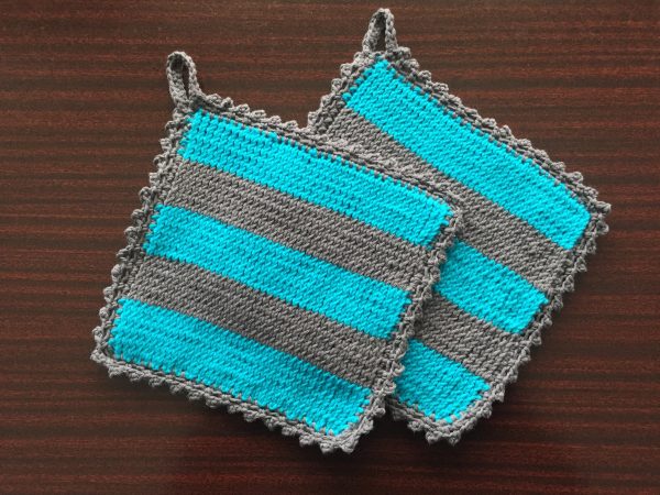 Topflappen breite Streifen